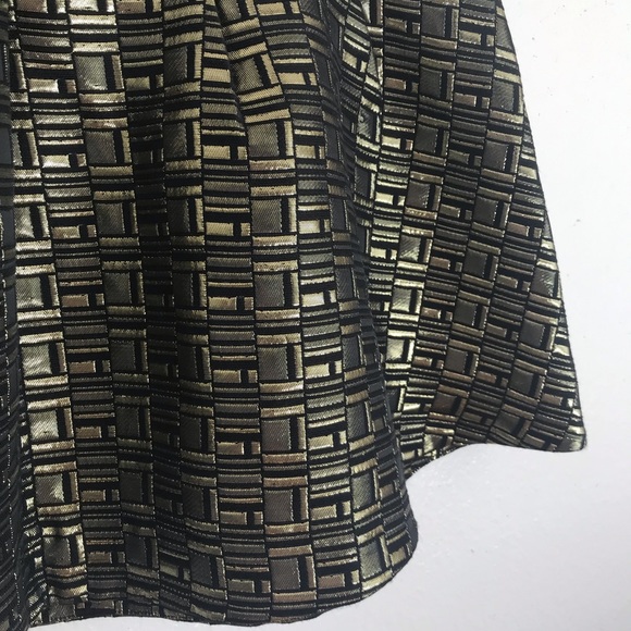 Kate Spade Gold Jacquard Fluted Hem Mini Skirt - New With Tags NWT HP - Picture 7 of 8